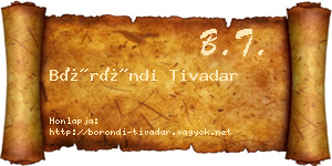 Böröndi Tivadar névjegykártya
