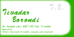 tivadar borondi business card